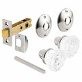 Prime-Line Passage Door Latch Set, Glass Knob with Latch Bolt Satin Nickel Finish, Vintage E 28325